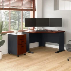 New Cubix 48"W Corner Desk with Mobile File Cabinet, (SRA035HCSU) Corner Desks