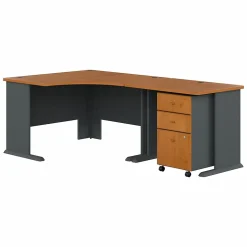 Cubix 48"W Corner Desk with Return and Mobile File Cabinet, (SRA005NCSU) L-Desks