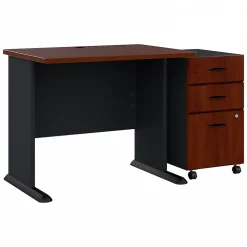 Discount Cubix 36W Desk with Mobile File Cabinet, (SRA024HCSU) Computer Desks