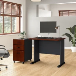 Discount Cubix 36W Desk with Mobile File Cabinet, (SRA024HCSU) Computer Desks