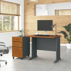Sale Cubix 36W Desk with Mobile File Cabinet, (SRA024NCSU) Computer Desks