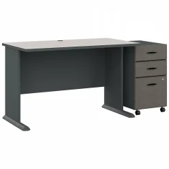 New Cubix 48W Desk with Mobile File Cabinet, (SRA025SLSU) Computer Desks