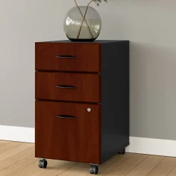 Sale Cubix 3-Drawer Mobile Vertical File Cabinet, Letter/Legal Size, Lockable, Hansen Cherry (WC94453PSU) File Cabinets