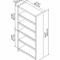 Sale Echo 5 Shelf Bookcase, Pure White (KI60104-03) Bookcases