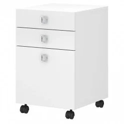Discount Echo 3 Drawer Mobile File Cabinet, Pure White (KI60101-03) File Cabinets