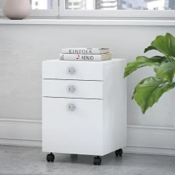 Discount Echo 3 Drawer Mobile File Cabinet, Pure White (KI60101-03) File Cabinets