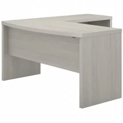 Sale Echo 60"W L Shaped Bow Front Desk, Gray Sand (ECH025GS) L-Desks