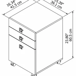 Discount Echo 3 Drawer Mobile File Cabinet, Gray Sand (KI60201-03) File Cabinets