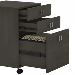Hot Echo 3 Drawer Mobile File Cabinet, Charcoal Maple (KI60301-03) File Cabinets