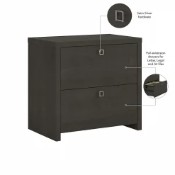 Sale Echo 2 Drawer Lateral File Cabinet, Charcoal Maple (KI60302-03) File Cabinets