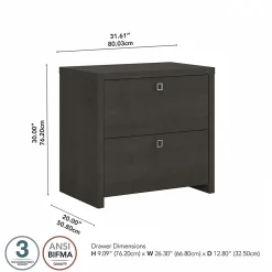 Sale Echo 2 Drawer Lateral File Cabinet, Charcoal Maple (KI60302-03) File Cabinets