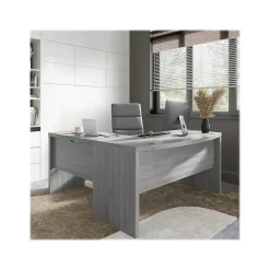 Clearance Echo 60"W L Shaped Bow Front Desk, Modern Gray (ECH025MG) L-Desks