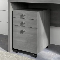 New Echo 3 Drawer Mobile File Cabinet, Modern Gray (KI60401-03) File Cabinets