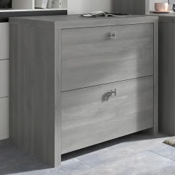 Discount Echo 2 Drawer Lateral File Cabinet, Modern Gray (KI60402-03) File Cabinets