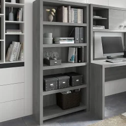 Hot Echo 5 Shelf Bookcase, Modern Gray (KI60404-03) Bookcases