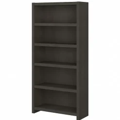New Echo 5 Shelf Bookcase, Charcoal Maple (KI60304-03) Bookcases