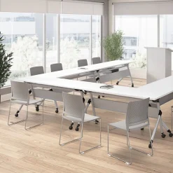 Clearance Envision Stackable Chairs, Gray, 2/Set (CH4003LGP-03) Folding & Stacking