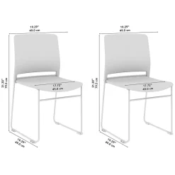 Clearance Envision Stackable Chairs, Gray, 2/Set (CH4003LGP-03) Folding & Stacking