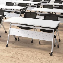 Sale Envision Mesh Folding Chairs with Arms, Black, 2/Set (CH4001BLF-03) Folding & Stacking