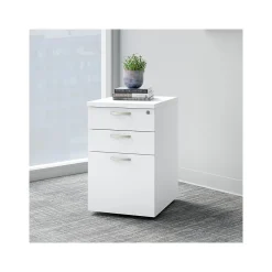 Sale Easy Office 3-Drawer Mobile Vertical File Cabinet, Letter/Legal Size, Lockable, Pure White (EOF116WH-03) File Cabinets