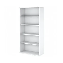 Hot Easy Office 72.79" 5-Shelf Bookcase with Adjustable Shelves, White Laminated Wood (EO105WH) Bookcases