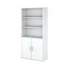Discount Easy Office 72.79" 5-Shelf Bookcase with Doors, White Laminated Wood (EO106WH) Bookcases