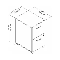Easy Office 2-Drawer Mobile Vertical File Cabinet, Letter/Legal Size, Lockable, Pure White (EO108WHSU) File Cabinets
