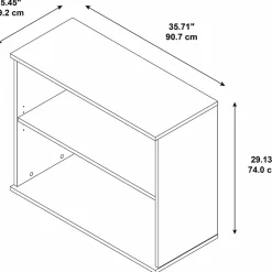 Clearance 29.31"H 2-Shelf Bookcase with Adjustable Shelf, Hansen Cherry Laminated Wood (BK3036HC) Bookcases
