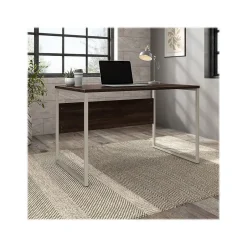 Sale Hybrid 48"W Computer Table Desk with Metal Legs, Black Walnut (HYD248BW) Computer Desks