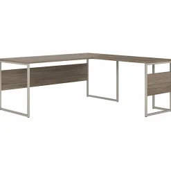 Clearance Hybrid 72"W L Shaped Table Desk with Metal Legs, (HYB026MH) L-Desks