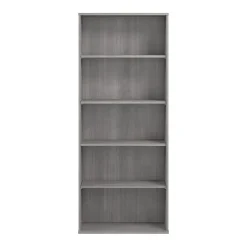 Clearance Hustle Tall 5 Shelf Bookcase, Platinum Gray (HUB230PG) Bookcases