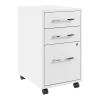 Online Hustle 3 Drawer Mobile File Cabinet, White (HUF116WH) File Cabinets