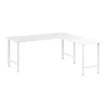 Best Hustle 72"W L Shaped Computer Desk with Metal Legs, White (HUS001WH) L-Desks