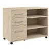 Clearance Hustle Office Storage Cabinet with Wheels, Natural Elm (HUF140NE) File Cabinets