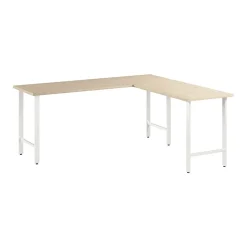 Sale Hustle 72"W L Shaped Computer Desk with Metal Legs, Natural Elm (HUS002NE) L-Desks