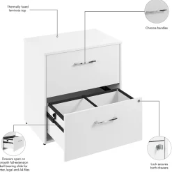 Online Hustle 2 Drawer Lateral File Cabinet, White (HUF130WH) File Cabinets