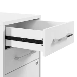 Discount Hustle Office Storage Cabinet with Wheels, White (HUF140WH) File Cabinets