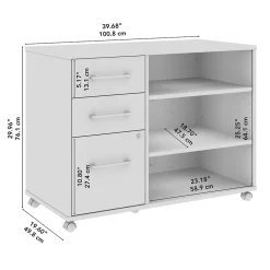 Online Hustle Office Storage Cabinet with Wheels, Platinum Gray (HUF140PG) File Cabinets