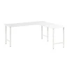 Best Hustle 72"W L Shaped Computer Desk with Metal Legs, White (HUS002WH) L-Desks