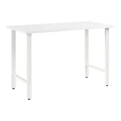 Discount Hustle 48"W Computer Desk with Metal Legs, White (HUD148WH) Office Desks