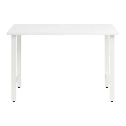 Discount Hustle 48"W Computer Desk with Metal Legs, White (HUD148WH) Office Desks
