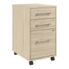 Outlet Hustle 3 Drawer Mobile File Cabinet, Natural Elm (HUF116NE) File Cabinets