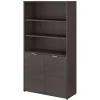 Discount Jamestown 66.12"H 5-Shelf Bookcase with Adjustable Shelves, Storm Gray Laminated Wood (JTB136SG) Bookcases
