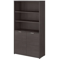 Discount Jamestown 66.12"H 5-Shelf Bookcase with Adjustable Shelves, Storm Gray Laminated Wood (JTB136SG) Bookcases