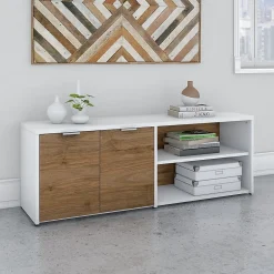 Jamestown 21.2" Low Storage Cabinet with 4 Shelves, Fresh Walnut/White (JTS160FWWH) Storage Cabinets