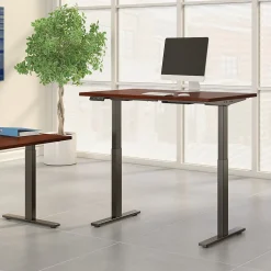 Clearance Move 60 Series 48"W Electric Height Adjustable Standing Desk, Hansen Cherry (M6S4824HCBK) Standing Desks