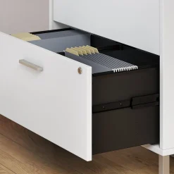 Hot Method 2 Drawer Lateral File Cabinet with Hutch, White (MTH012WHSU) File Cabinets