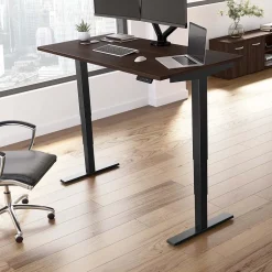 Sale Move 40 Series 60"W Electric Height Adjustable Standing Desk, Black Walnut/Black (M4S6030BWBK) Standing Desks