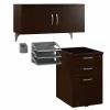 Discount Office in an Hour Cubicle Storage with Cabinet, Paper Tray, & Pencil Holder, Mocha Cherry (WC36890-03K) Storage Cabinets
