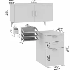 Discount Office in an Hour Cubicle Storage with Cabinet, Paper Tray, & Pencil Holder, Mocha Cherry (WC36890-03K) Storage Cabinets